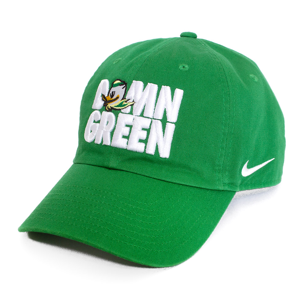 Fighting Duck, Nike, Green, Curved Bill, Cotton, Accessories, Unisex, Football, Heritage86, Cotton Canvas, Grass is Damn Green, Adjustable, Hat, 809259